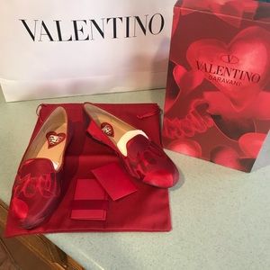 Valentino Red Amour Heart Flat 38
